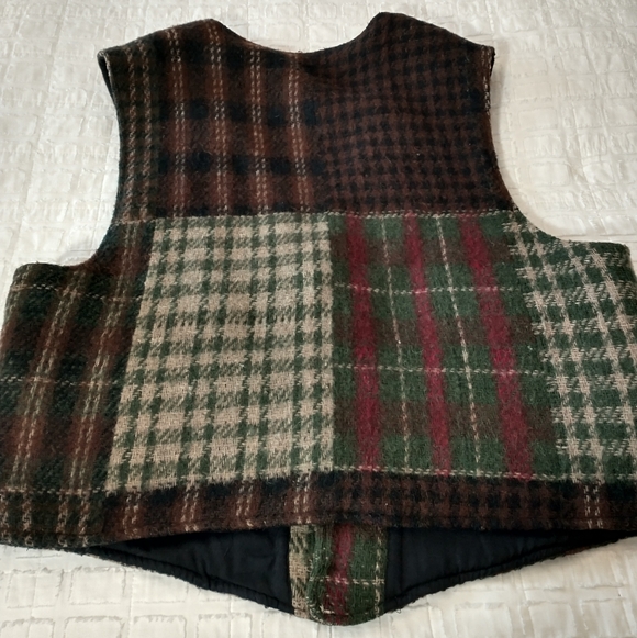 Habitat Plaid Patchwork Wool Vest, Womens Size XL, Layering, Gram core - Picture 5 of 7
